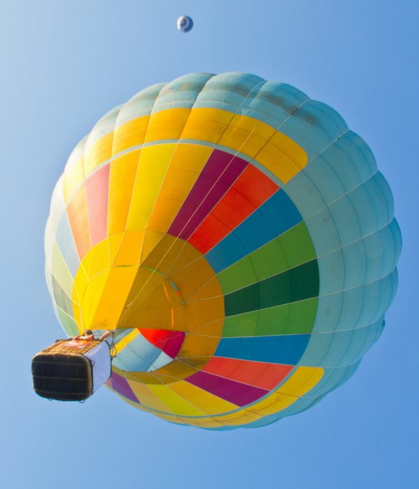 hot air balloon and clear sky